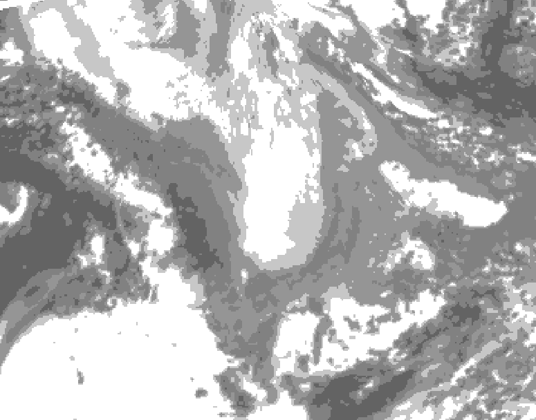 GDPS total cloud 012 hour forecast chart for Canada based on 2026/02/04 0000Z data