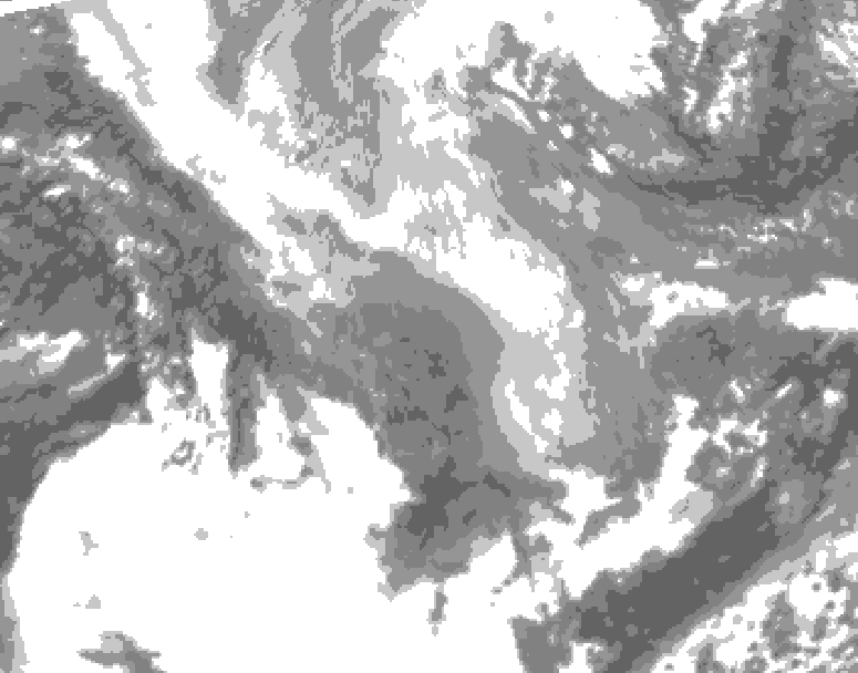 GDPS total cloud 030 hour forecast chart for Canada based on 2026/02/04 0000Z data