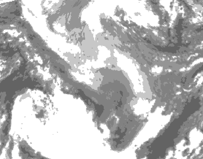 GDPS total cloud 042 hour forecast chart for Canada based on 2026/02/04 0000Z data