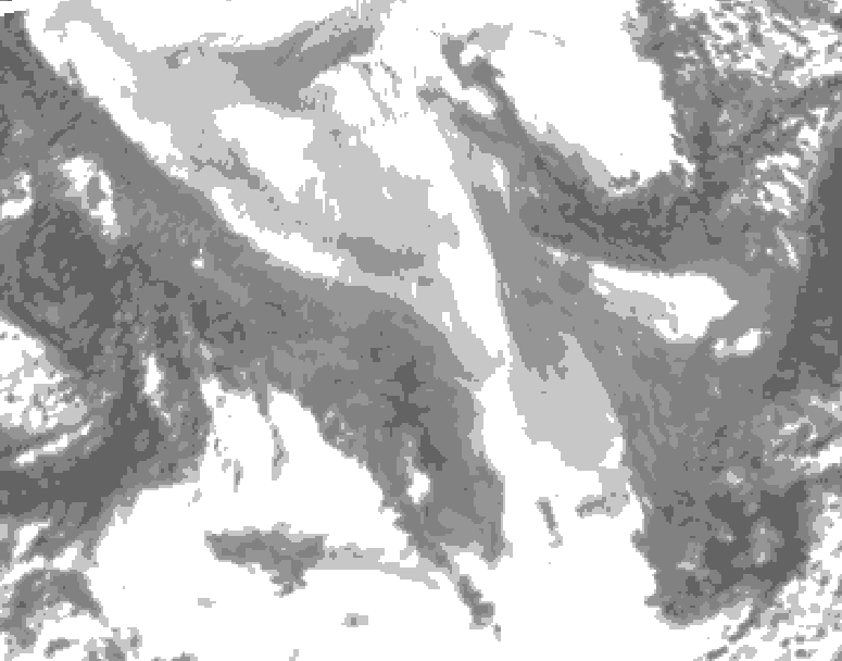 GDPS total cloud 090 hour forecast chart for Canada based on 2026/02/04 0000Z data