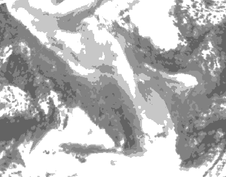 GDPS total cloud 096 hour forecast chart for Canada based on 2026/02/04 0000Z data