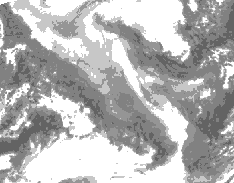 GDPS total cloud 108 hour forecast chart for Canada based on 2026/02/04 0000Z data