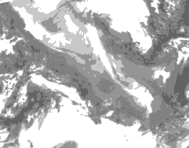 GDPS total cloud 114 hour forecast chart for Canada based on 2026/02/04 0000Z data