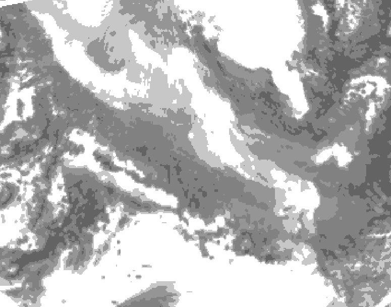 GDPS total cloud 120 hour forecast chart for Canada based on 2026/02/04 0000Z data