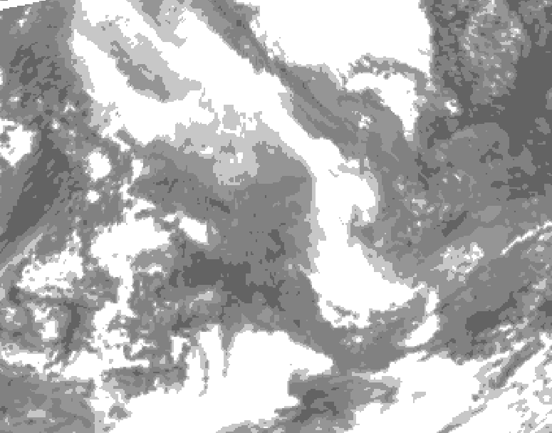 GDPS total cloud 144 hour forecast chart for Canada based on 2026/02/04 0000Z data