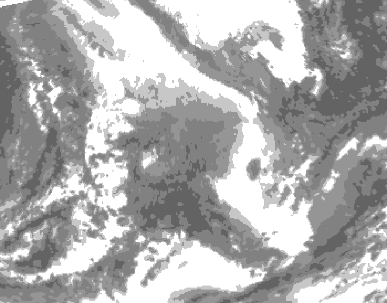 GDPS total cloud 156 hour forecast chart for Canada based on 2026/02/04 0000Z data