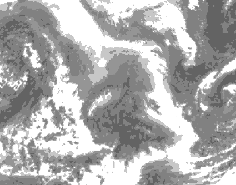 GDPS total cloud 174 hour forecast chart for Canada based on 2026/02/04 0000Z data