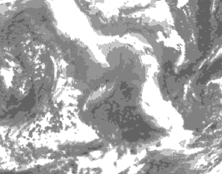GDPS total cloud 180 hour forecast chart for Canada based on 2026/02/04 0000Z data