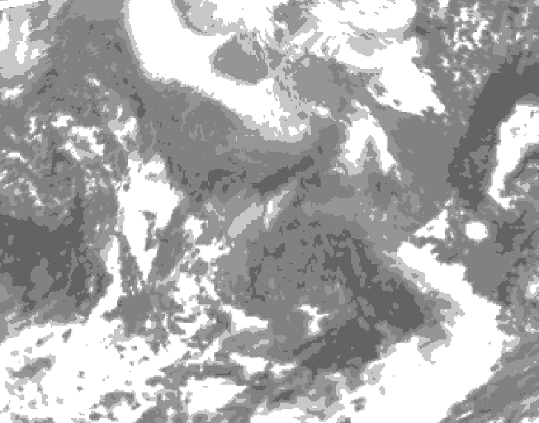 GDPS total cloud 198 hour forecast chart for Canada based on 2026/02/04 0000Z data