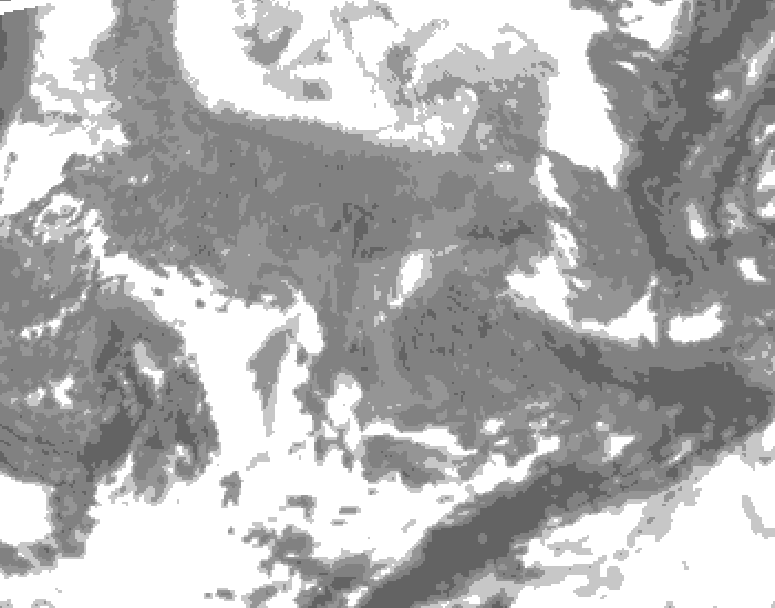 GDPS total cloud 222 hour forecast chart for Canada based on 2026/02/04 0000Z data