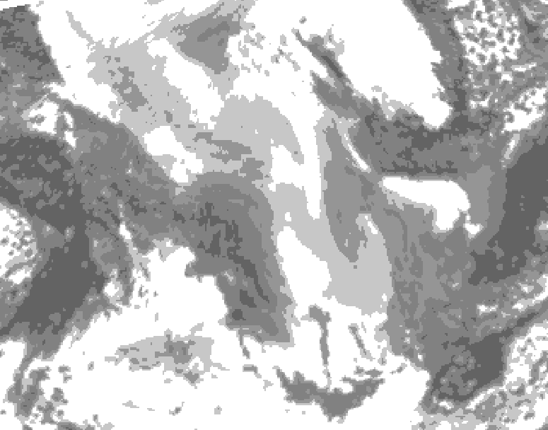 GDPS total cloud 072 hour forecast chart for Canada based on 2026/02/04 1200Z data