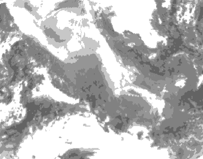 GDPS total cloud 108 hour forecast chart for Canada based on 2026/02/04 1200Z data