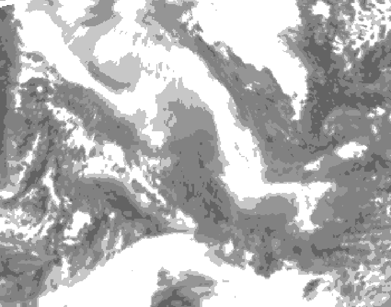 GDPS total cloud 120 hour forecast chart for Canada based on 2026/02/04 1200Z data