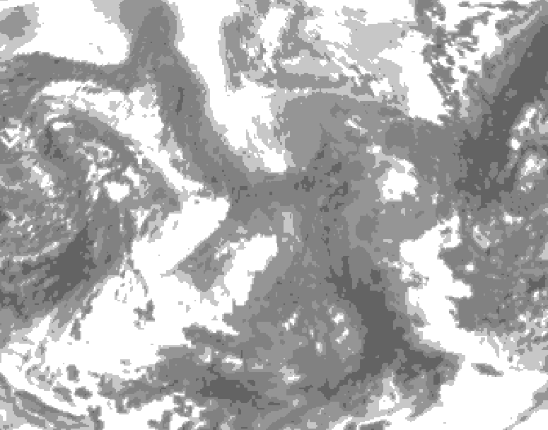 GDPS total cloud 192 hour forecast chart for Canada based on 2026/02/04 1200Z data
