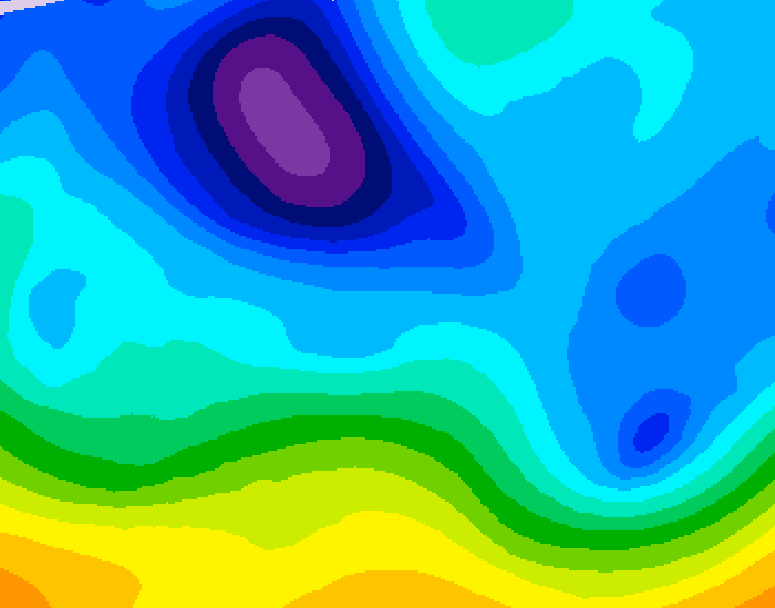 GDPS 500 millibar geopotential height 108 hour forecast chart for Canada based on 2026/02/05 0000Z data