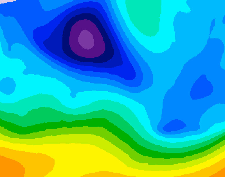 GDPS 500 millibar geopotential height 084 hour forecast chart for Canada based on 2026/02/05 1200Z data