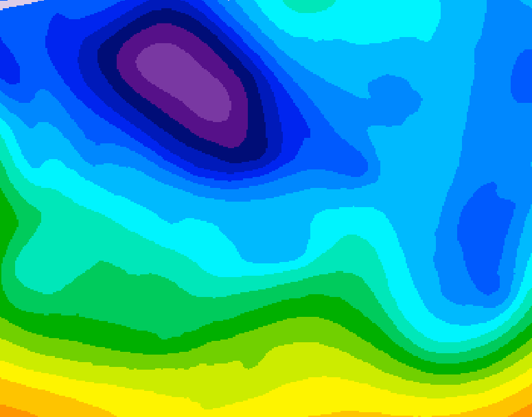 GDPS 500 millibar geopotential height 108 hour forecast chart for Canada based on 2026/02/05 1200Z data