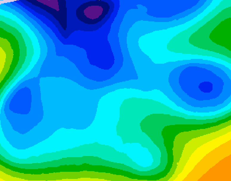 GDPS 500 millibar geopotential height 222 hour forecast chart for Canada based on 2026/02/05 1200Z data