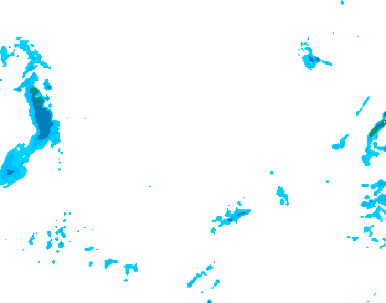 GDPS precipitation 132 hour forecast chart for Canada based on 2026/02/05 1200Z data
