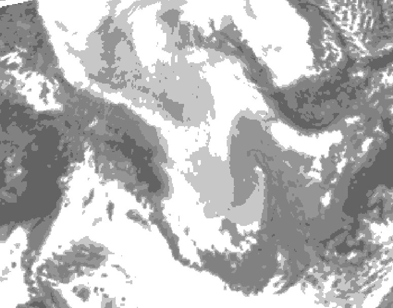GDPS total cloud 048 hour forecast chart for Canada based on 2026/02/05 0000Z data