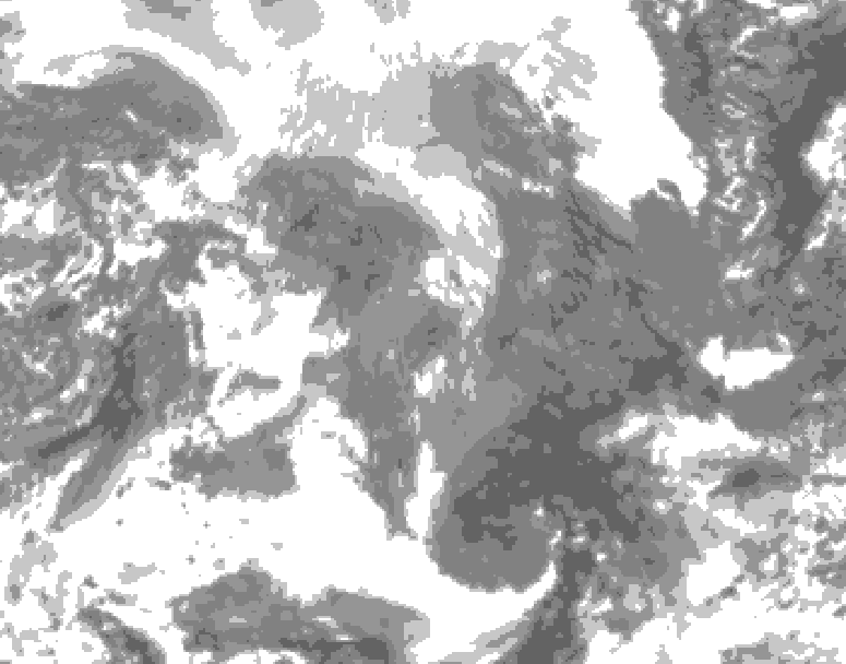 GDPS total cloud 180 hour forecast chart for Canada based on 2026/02/05 0000Z data