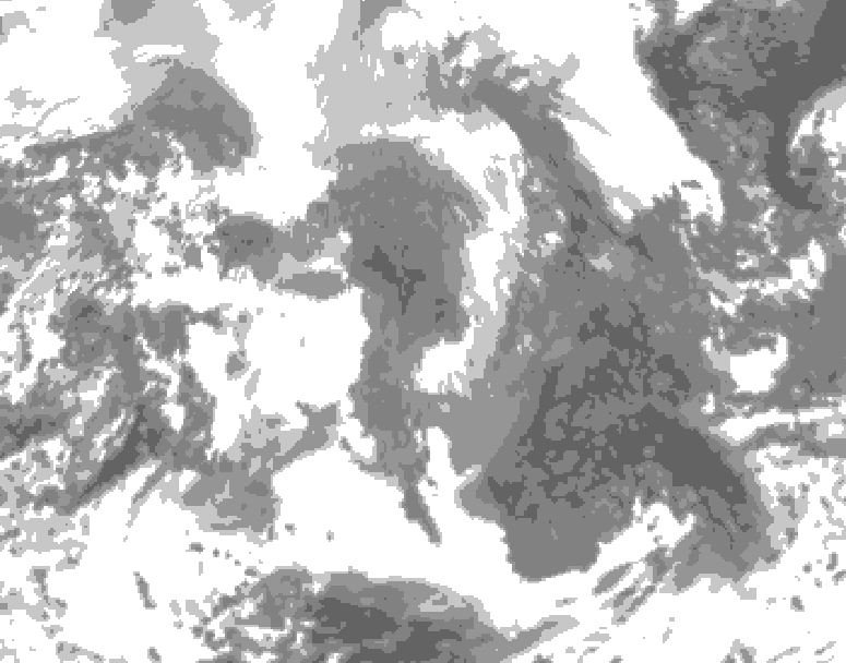 GDPS total cloud 192 hour forecast chart for Canada based on 2026/02/05 0000Z data