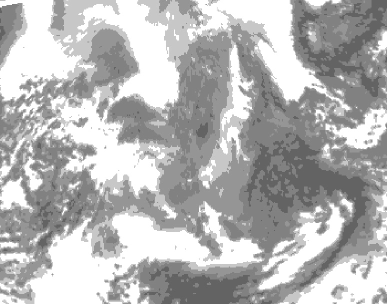 GDPS total cloud 204 hour forecast chart for Canada based on 2026/02/05 0000Z data