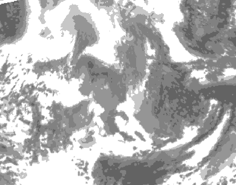GDPS total cloud 216 hour forecast chart for Canada based on 2026/02/05 0000Z data