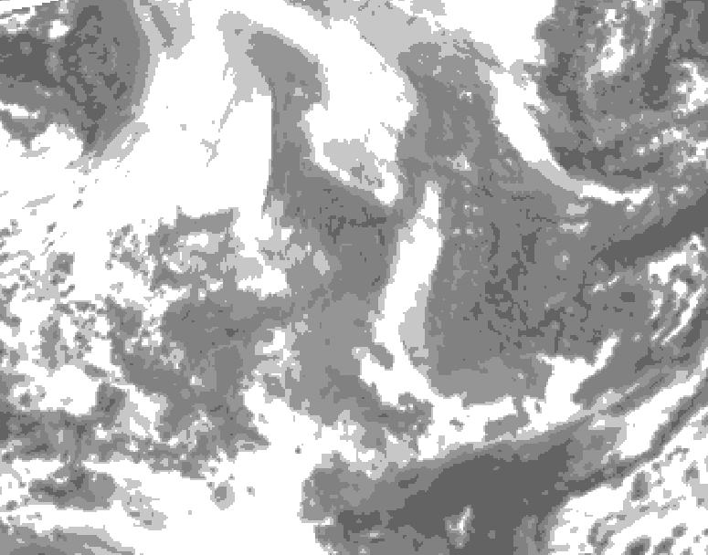 GDPS total cloud 228 hour forecast chart for Canada based on 2026/02/05 0000Z data