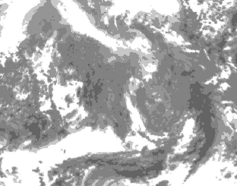 GDPS total cloud 168 hour forecast chart for Canada based on 2026/02/05 1200Z data