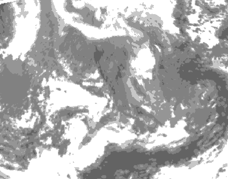 GDPS total cloud 192 hour forecast chart for Canada based on 2026/02/05 1200Z data