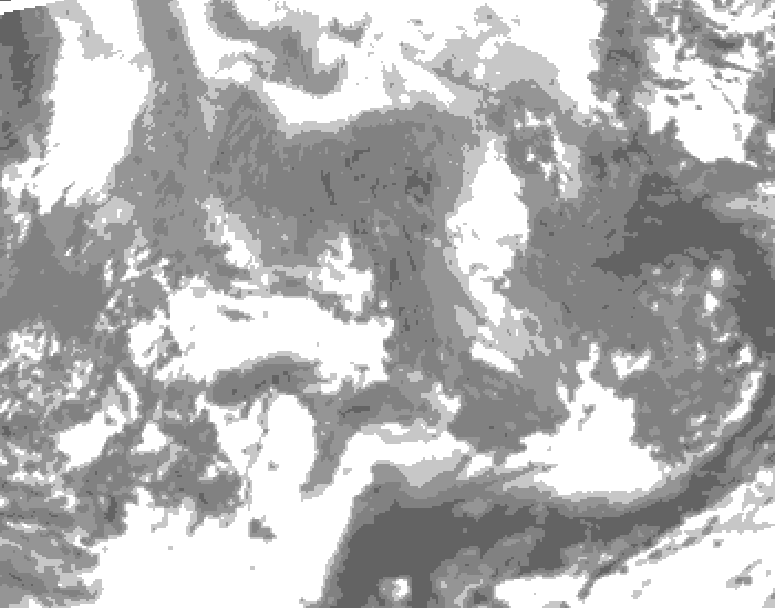 GDPS total cloud 198 hour forecast chart for Canada based on 2026/02/05 1200Z data