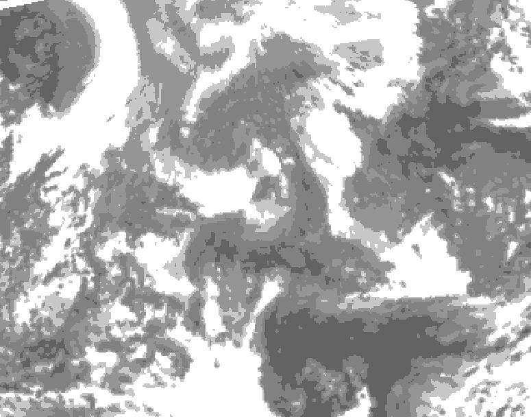 GDPS total cloud 216 hour forecast chart for Canada based on 2026/02/05 1200Z data