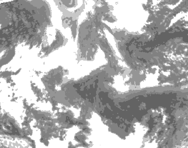 GDPS total cloud 240 hour forecast chart for Canada based on 2026/02/05 1200Z data