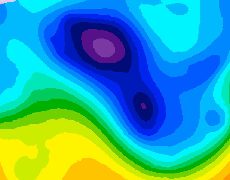 GDPS 500 millibar geopotential height 024 hour forecast chart for Canada based on 2026/02/06 0000Z data