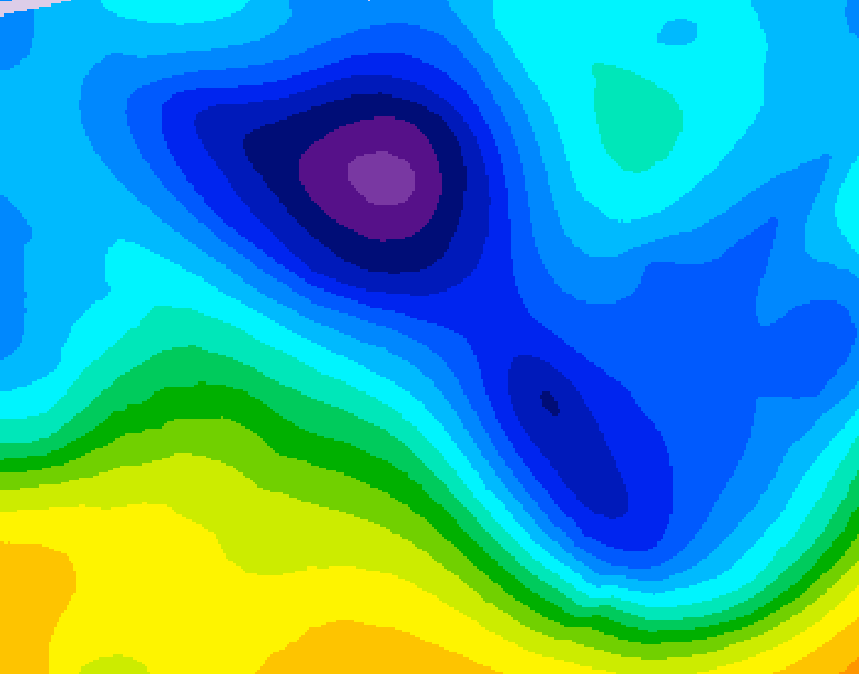 GDPS 500 millibar geopotential height 036 hour forecast chart for Canada based on 2026/02/06 0000Z data
