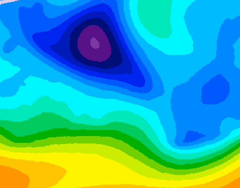 GDPS 500 millibar geopotential height 072 hour forecast chart for Canada based on 2026/02/06 0000Z data