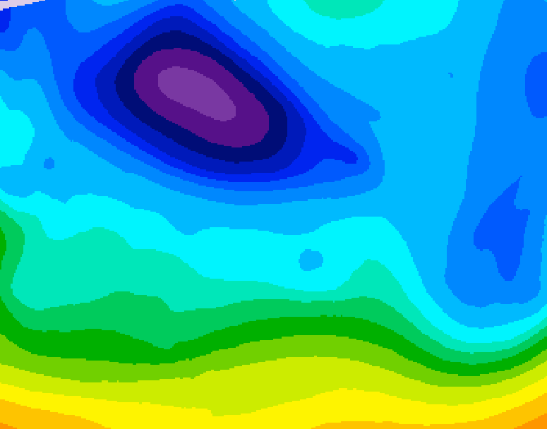 GDPS 500 millibar geopotential height 096 hour forecast chart for Canada based on 2026/02/06 0000Z data