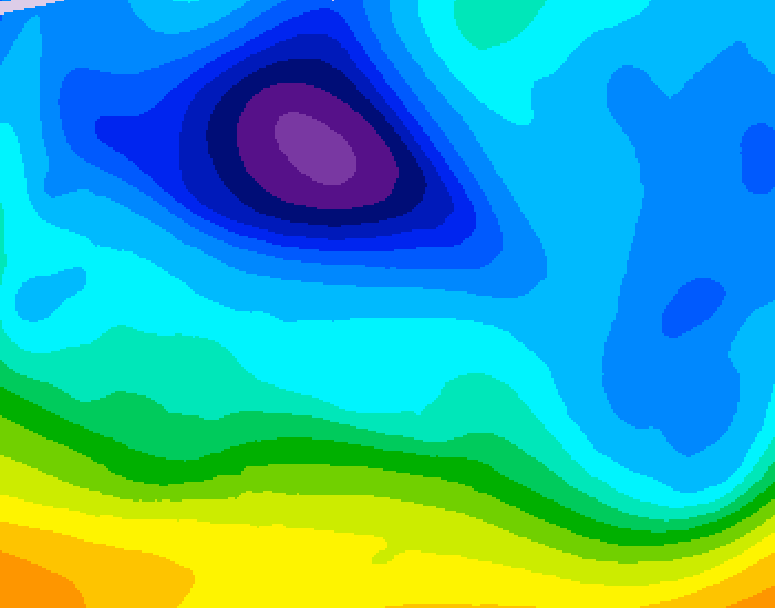 GDPS 500 millibar geopotential height 072 hour forecast chart for Canada based on 2026/02/06 1200Z data