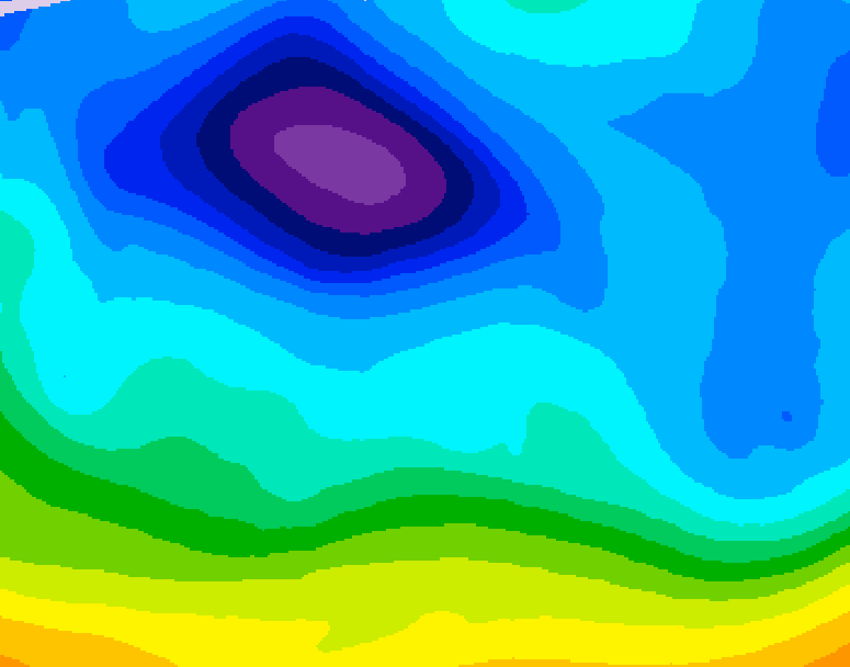 GDPS 500 millibar geopotential height 084 hour forecast chart for Canada based on 2026/02/06 1200Z data