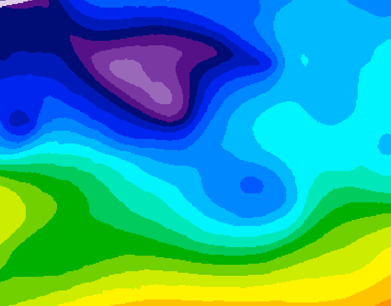 GDPS 500 millibar geopotential height 132 hour forecast chart for Canada based on 2026/02/06 1200Z data