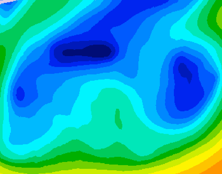 GDPS 500 millibar geopotential height 222 hour forecast chart for Canada based on 2026/02/06 1200Z data