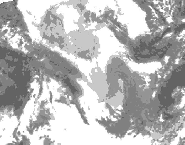GDPS total cloud 024 hour forecast chart for Canada based on 2026/02/06 0000Z data