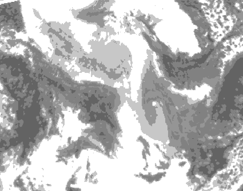 GDPS total cloud 036 hour forecast chart for Canada based on 2026/02/06 0000Z data