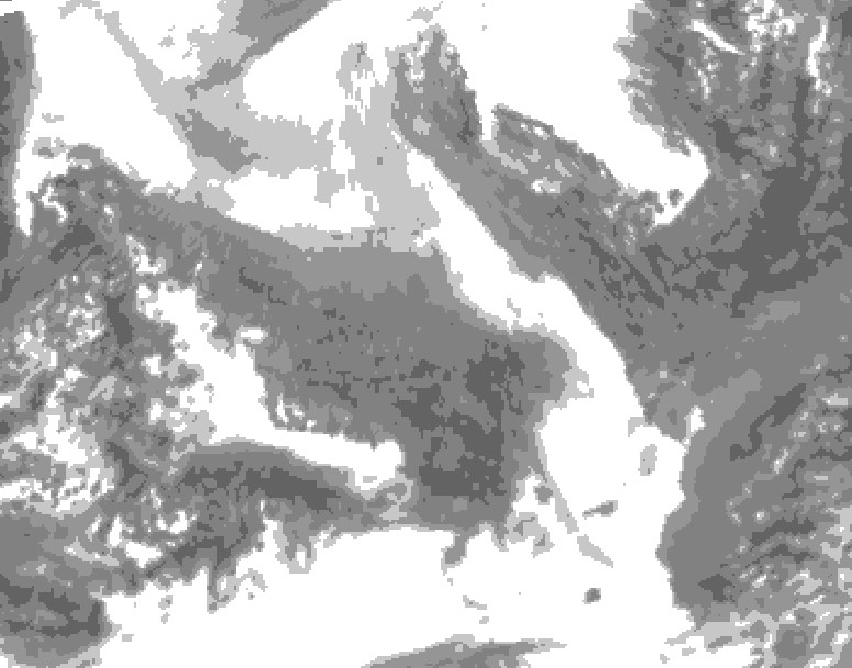 GDPS total cloud 084 hour forecast chart for Canada based on 2026/02/06 0000Z data