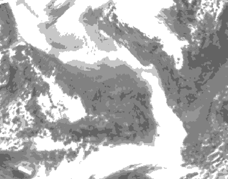 GDPS total cloud 096 hour forecast chart for Canada based on 2026/02/06 0000Z data