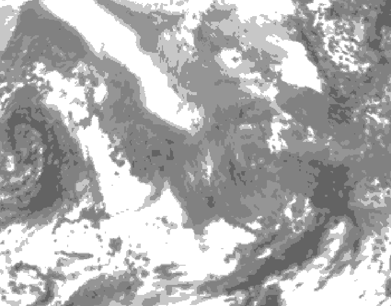 GDPS total cloud 156 hour forecast chart for Canada based on 2026/02/06 0000Z data