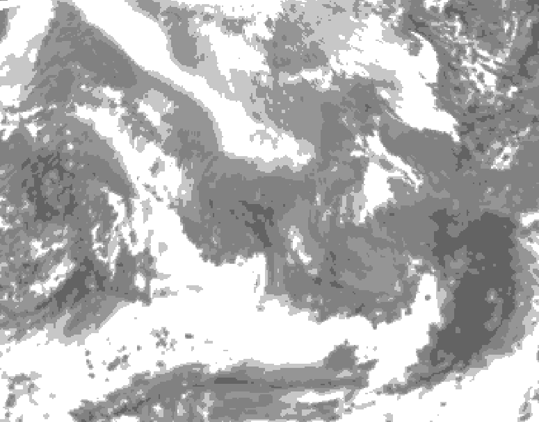 GDPS total cloud 168 hour forecast chart for Canada based on 2026/02/06 0000Z data