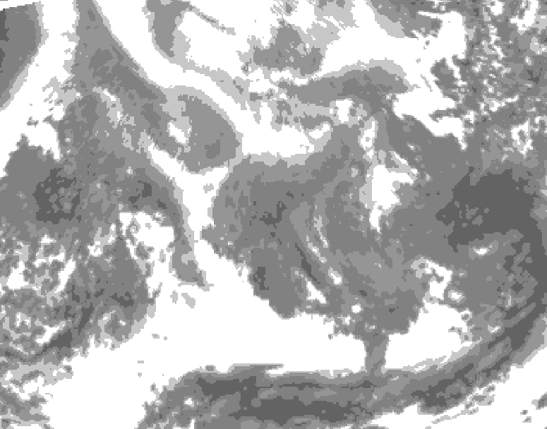 GDPS total cloud 180 hour forecast chart for Canada based on 2026/02/06 0000Z data