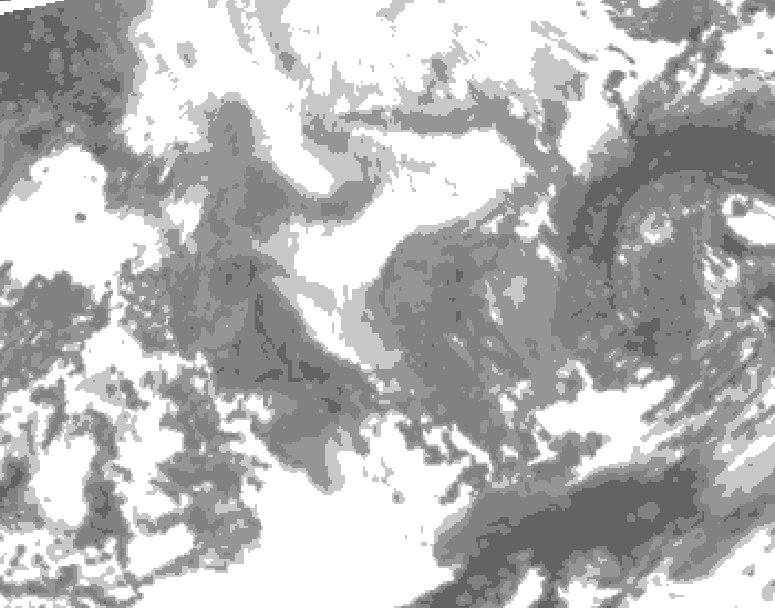 GDPS total cloud 210 hour forecast chart for Canada based on 2026/02/06 0000Z data